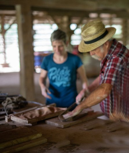 Men working with clay